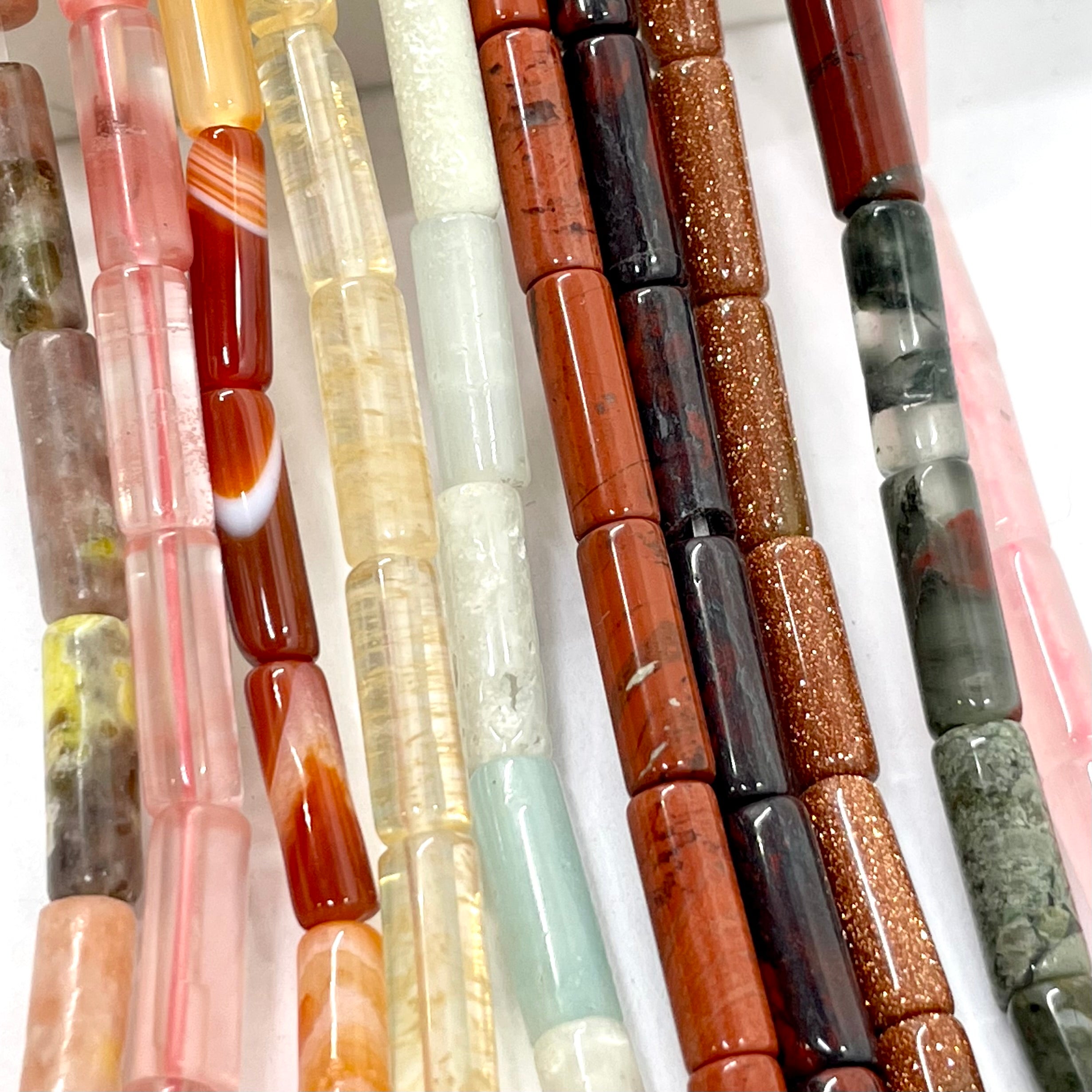 Gemstone Tube Cylinder Beads