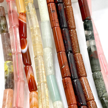 Gemstone Tube Cylinder Beads