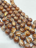 Mocha brown iridescent mother of pearl beads