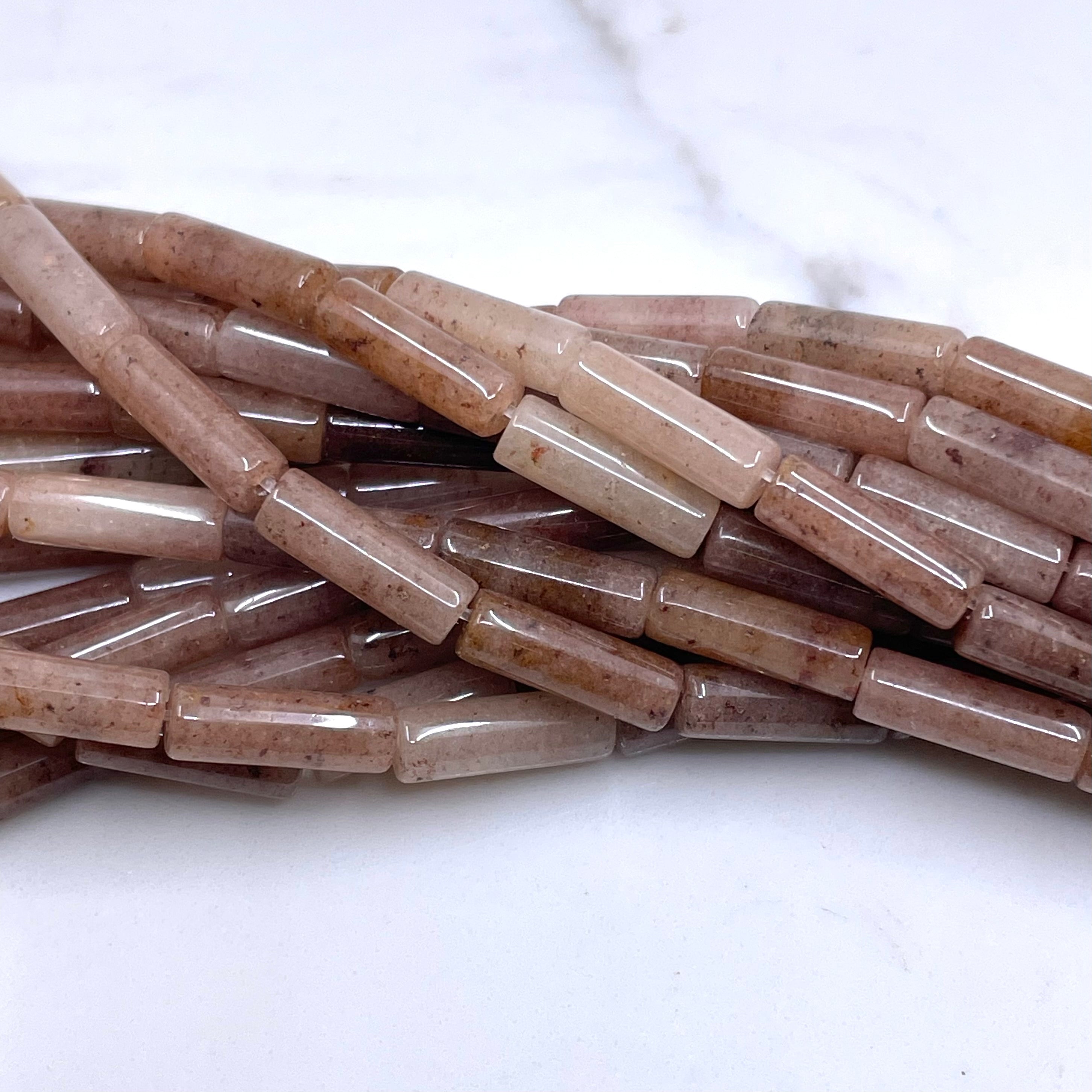 Purple aventurine tube beads