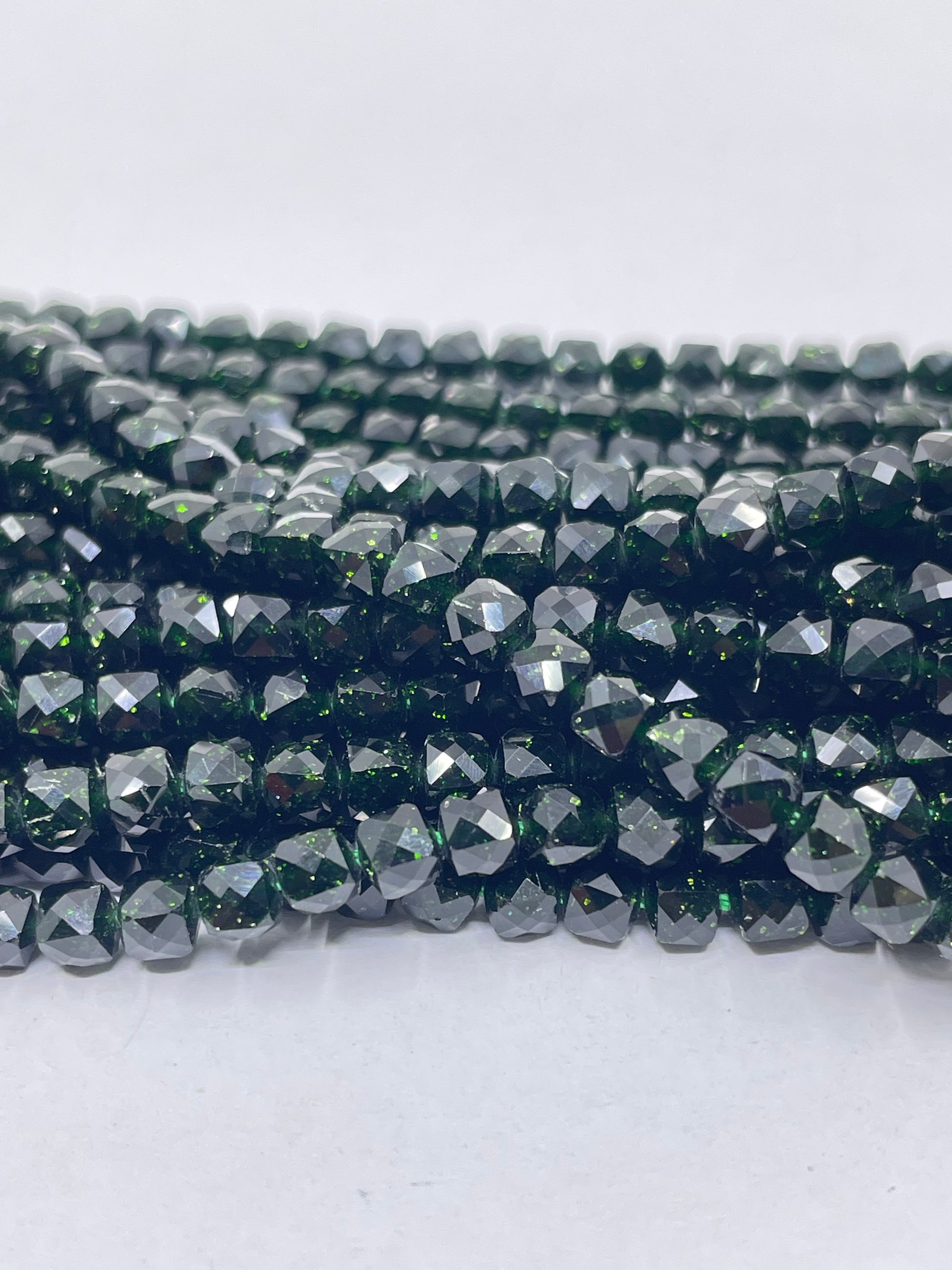 Cube Faceted 4mm x 4mm Natural Stone beads, 4 Options (Half Strand)| Bellaire Wholesale