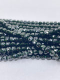 4mm cube faceted green sandstone