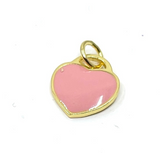 Blue Enamel Charm Sterling Silver Flat Heart Charm