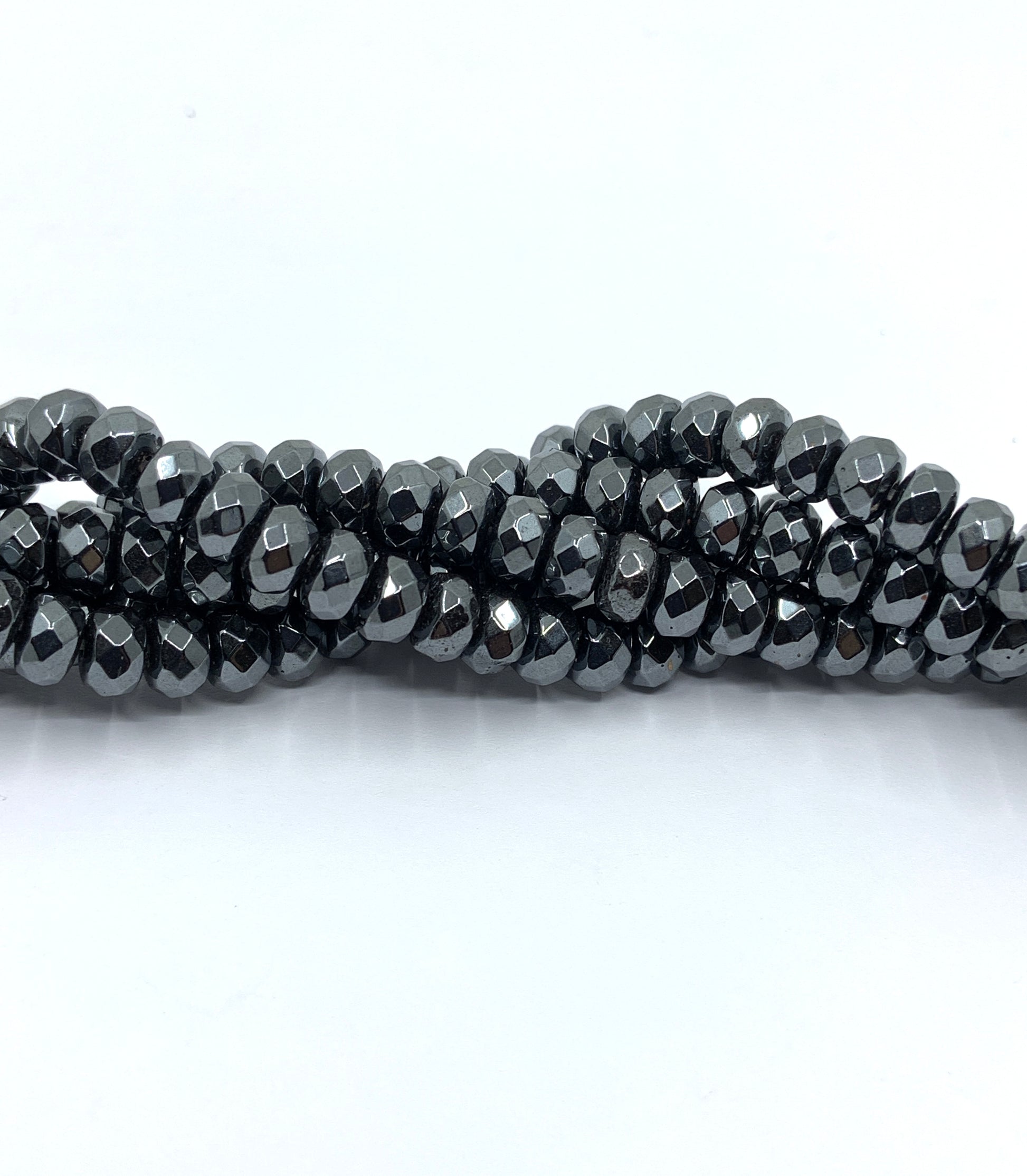 Donut hematite beads