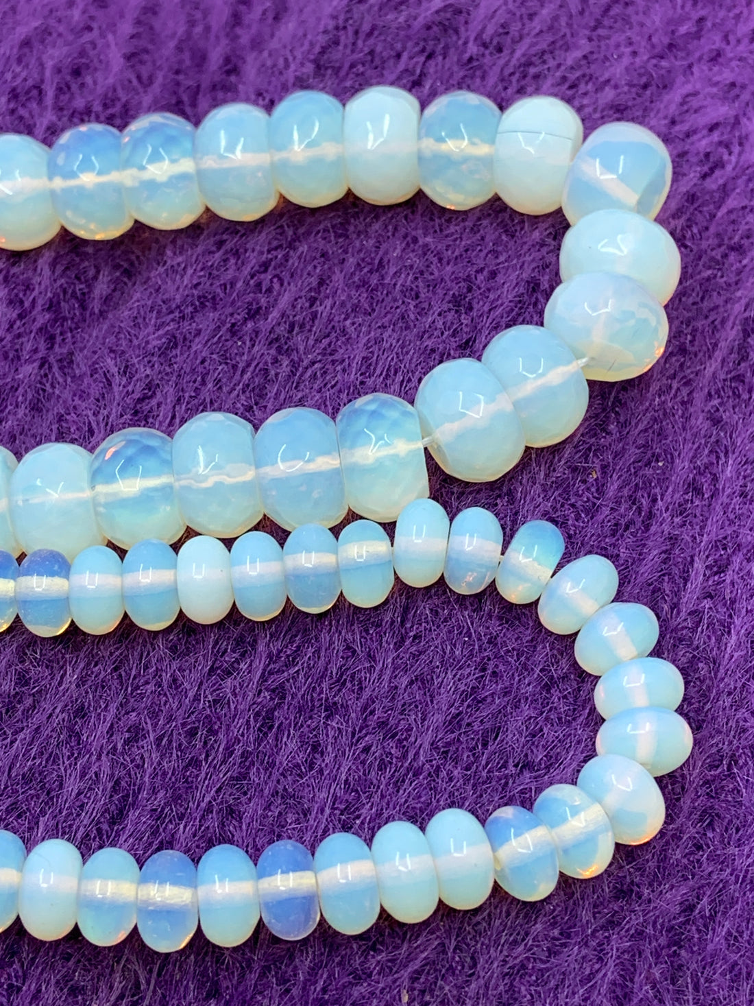Rondelle Opalite Beads- Faceted and smooth