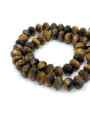Faceted Rondelle TIger Eye Beads