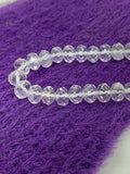 Faceted Rondelle Clear Quartz Beads