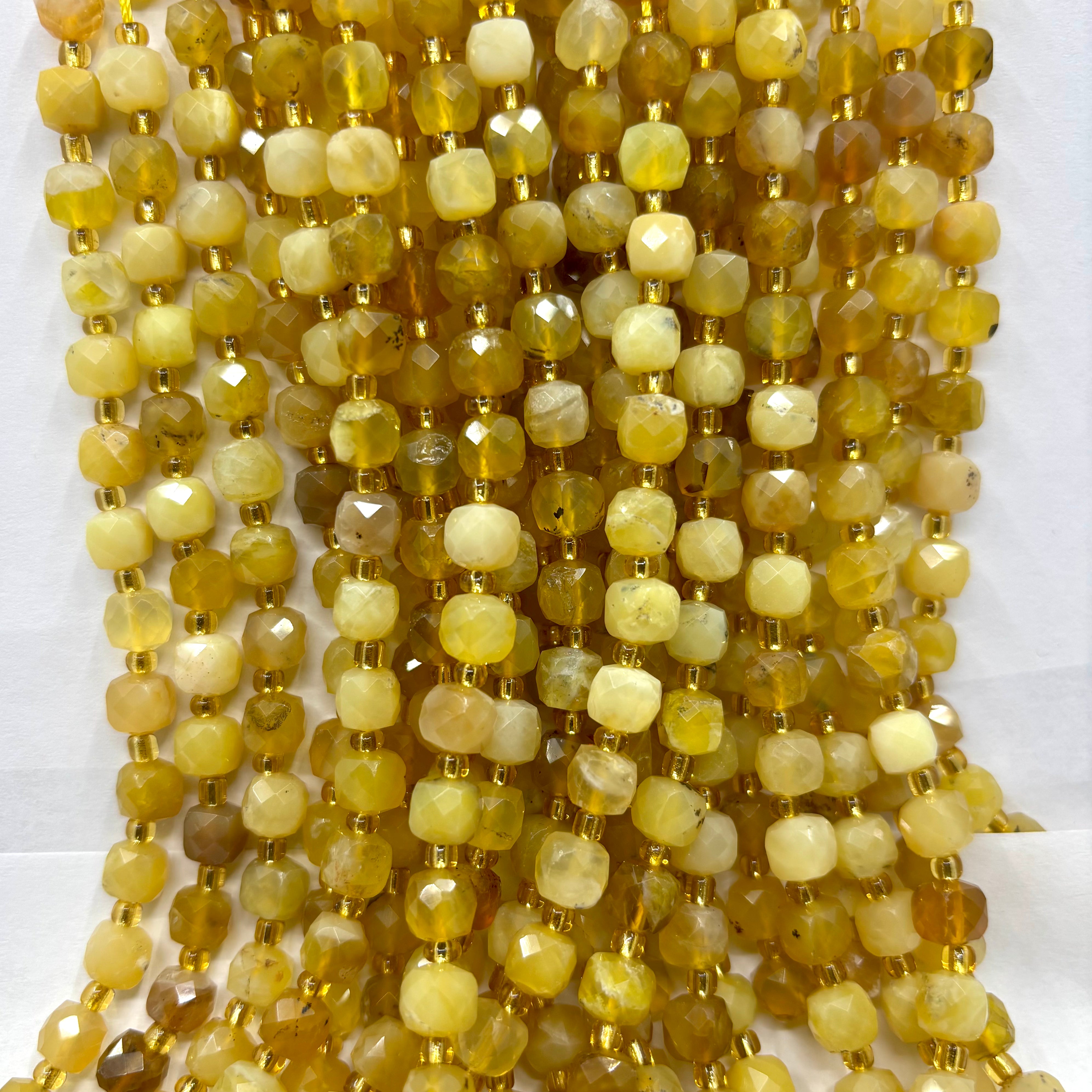 6mm Cube Yellow Opal