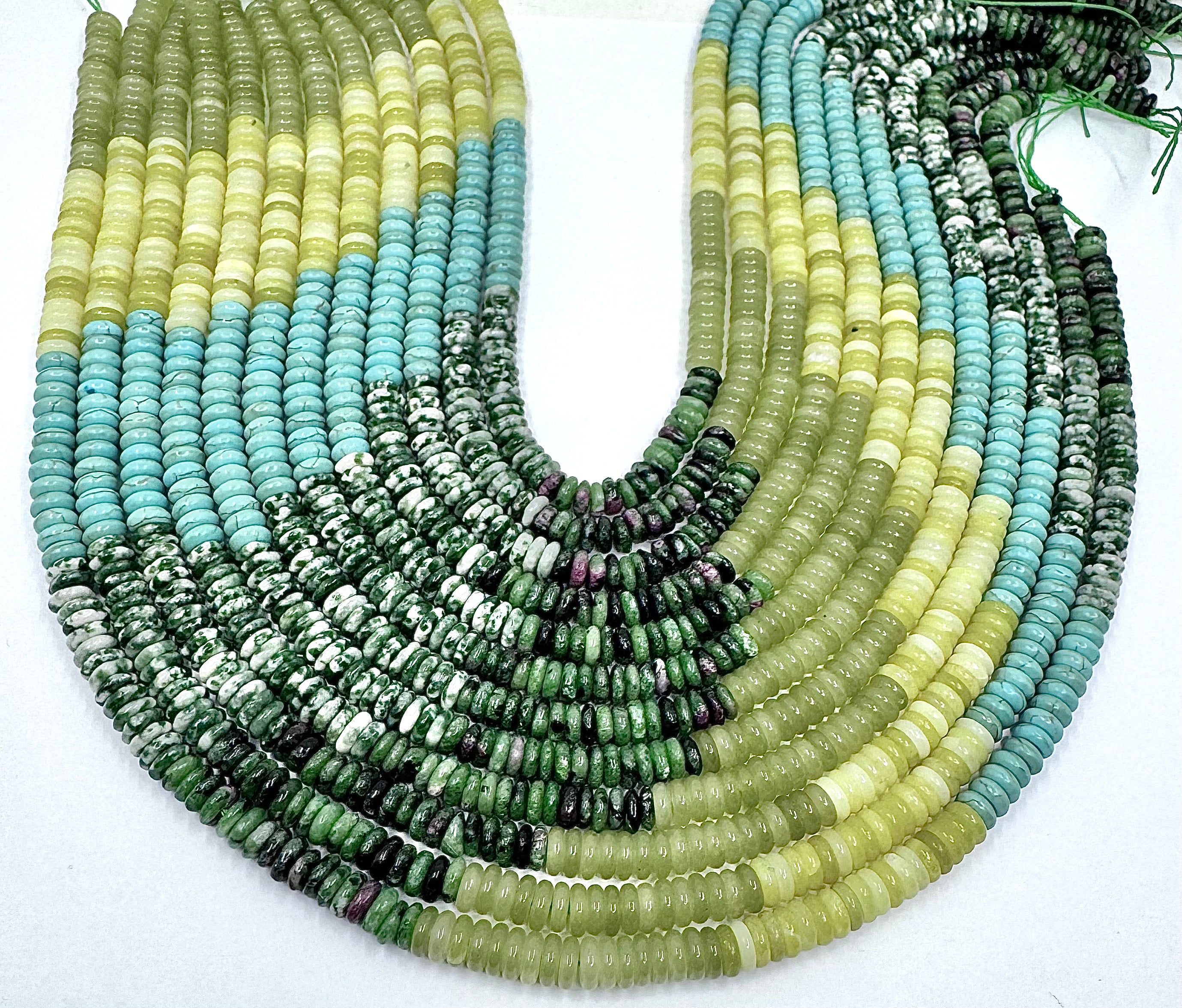 6mm x 2mm Donut Disc Shape Bead Mix Gemstone