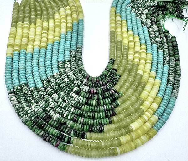 6mm x 2mm Donut Disc Shape Bead Mix Gemstone