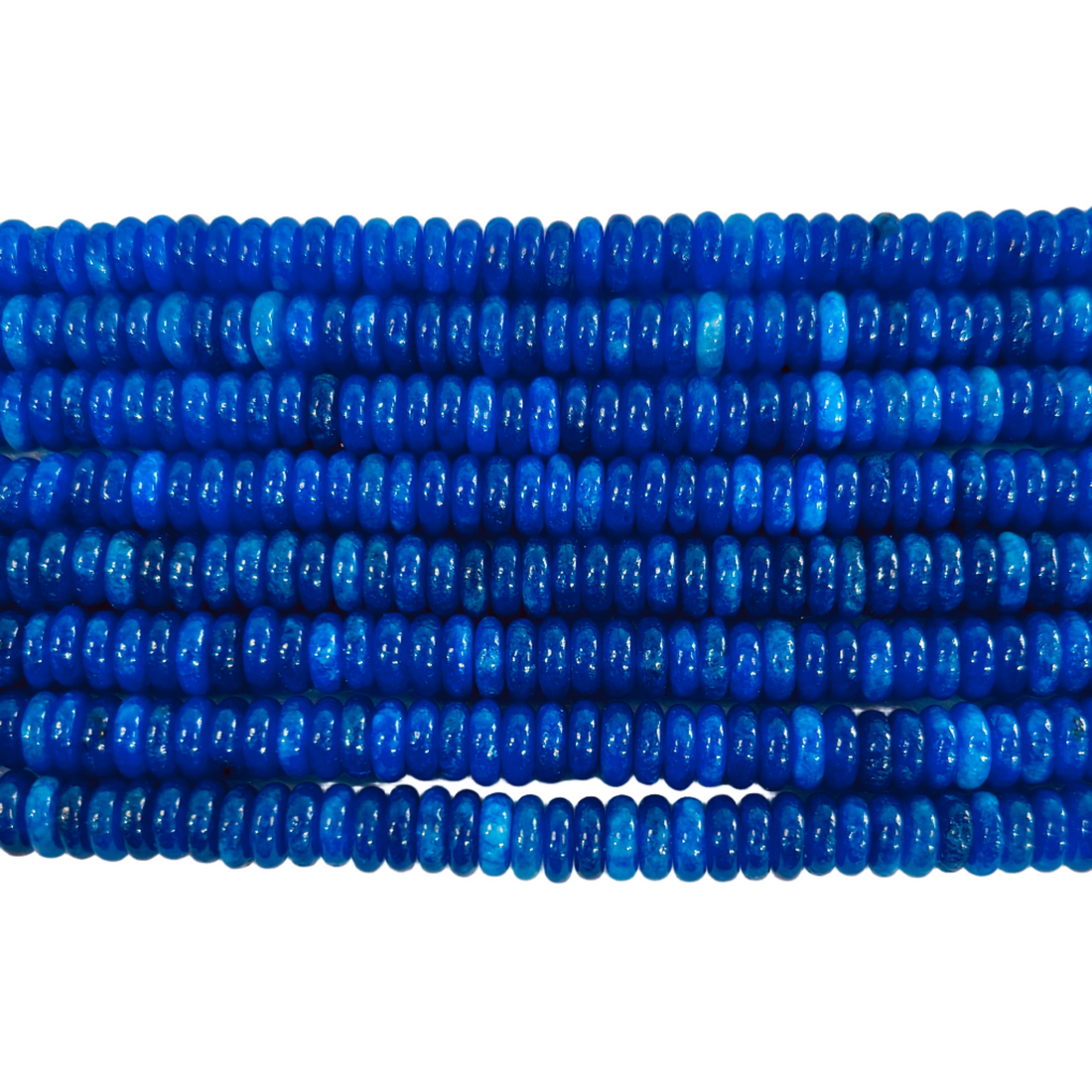 6mm x 2mm Donut Disc Shape Bead Cobalt Blue Jade