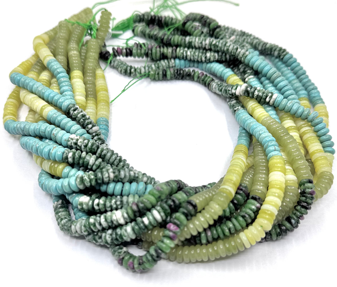 6mm x 2mm Donut Disc Shape Bead Mix Gemstone