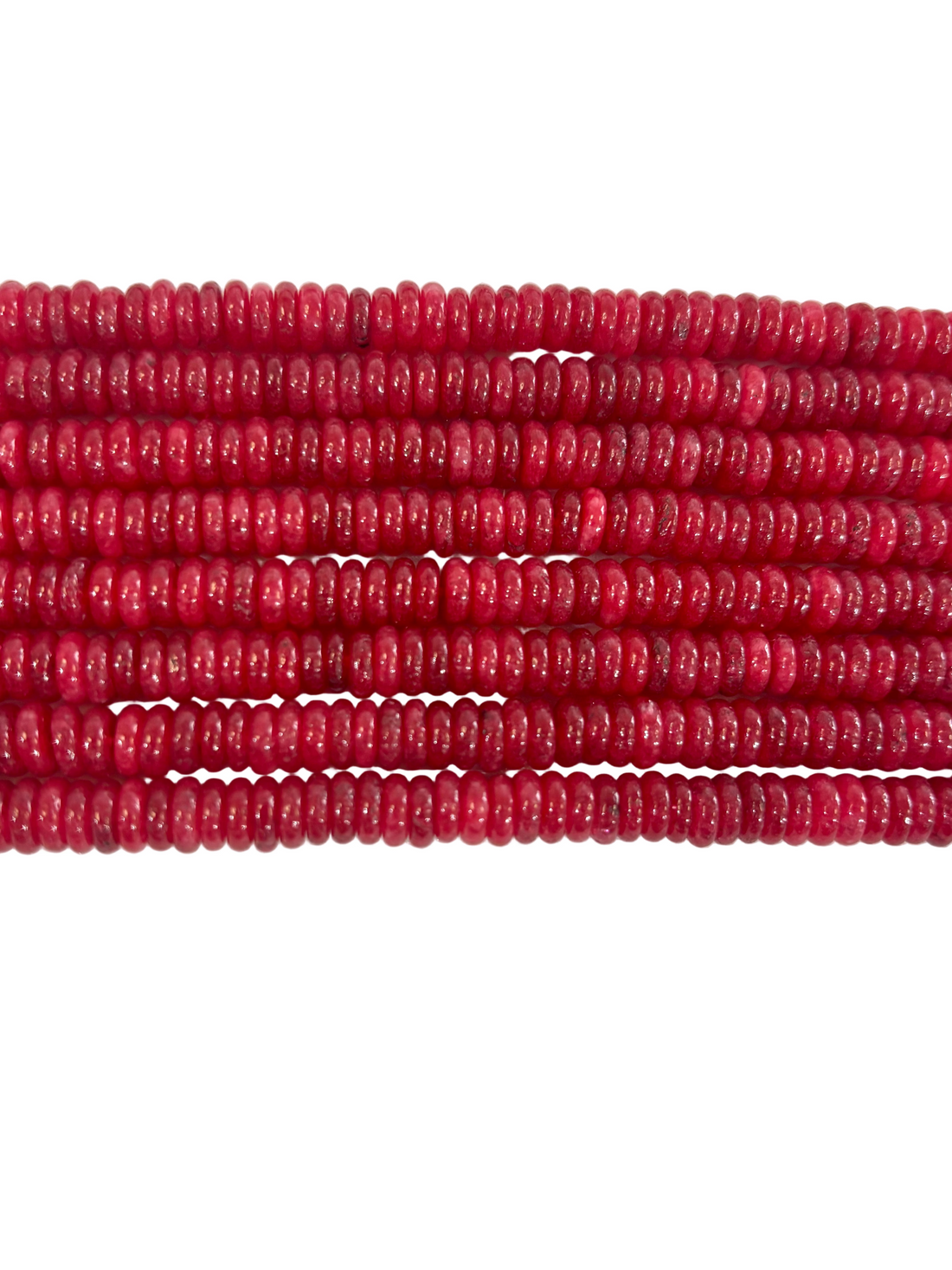 6mm x 2mm Donut Disc Shape Bead Ruby Red Jade