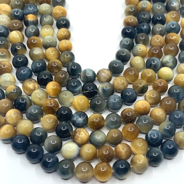 Gold Grey Tiger eye beads