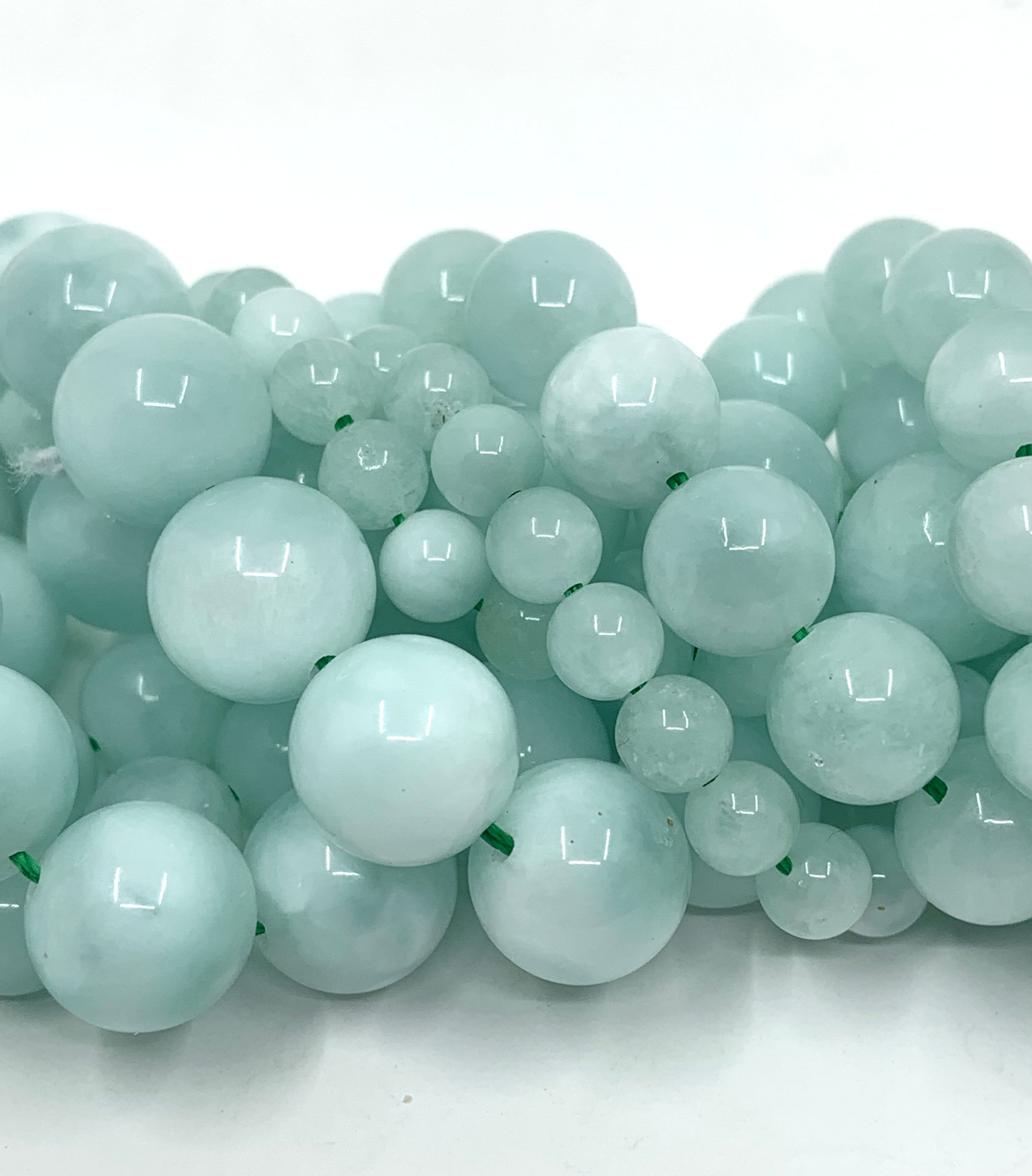 Natural healing stone green angelite beads