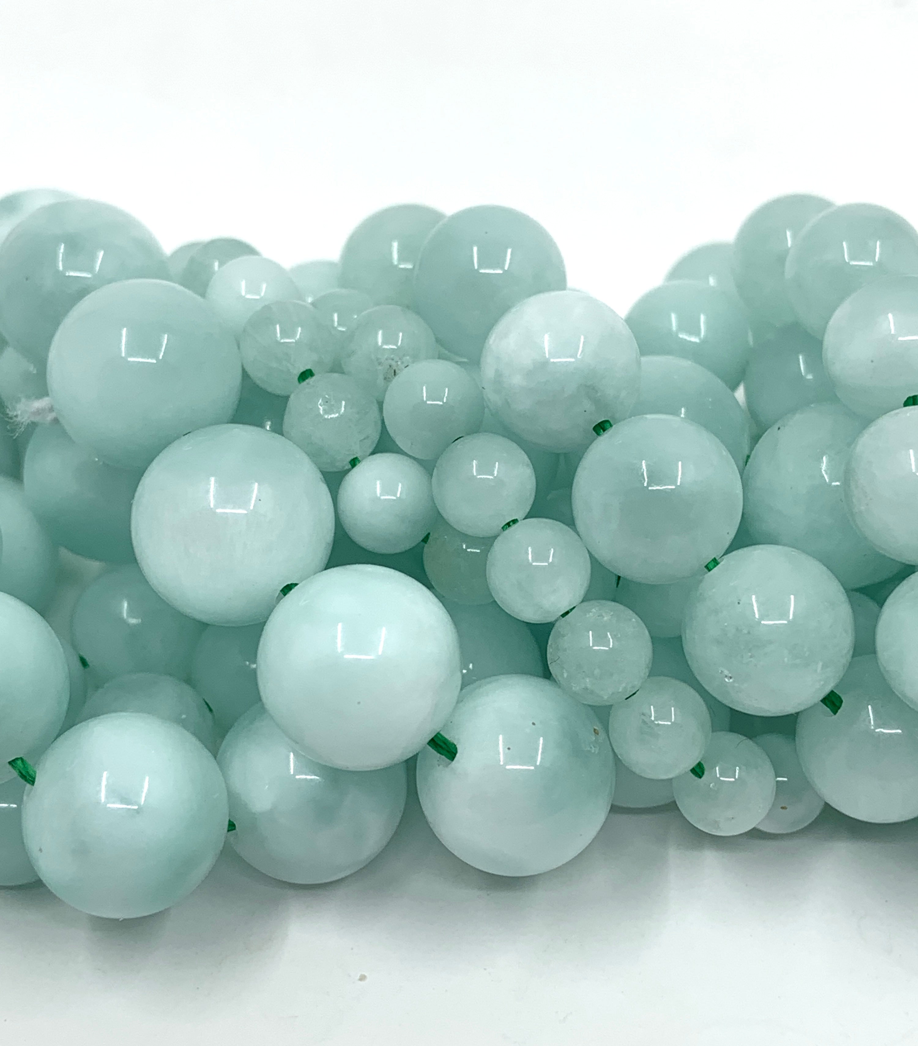 Natural healing stone green angelite beads