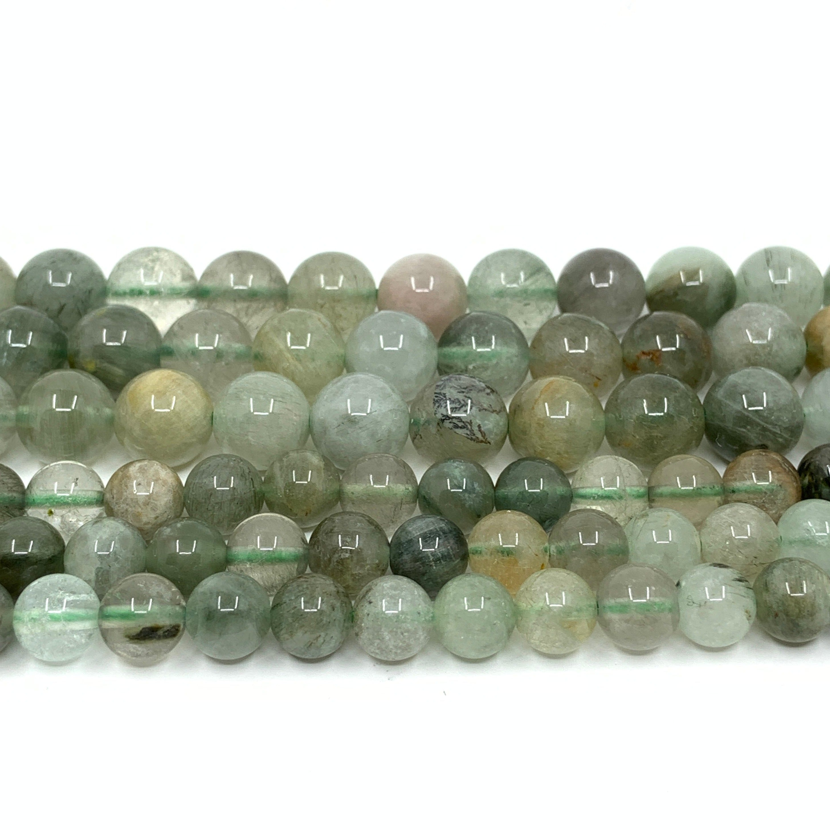 Green Rutilated Quartz Beads