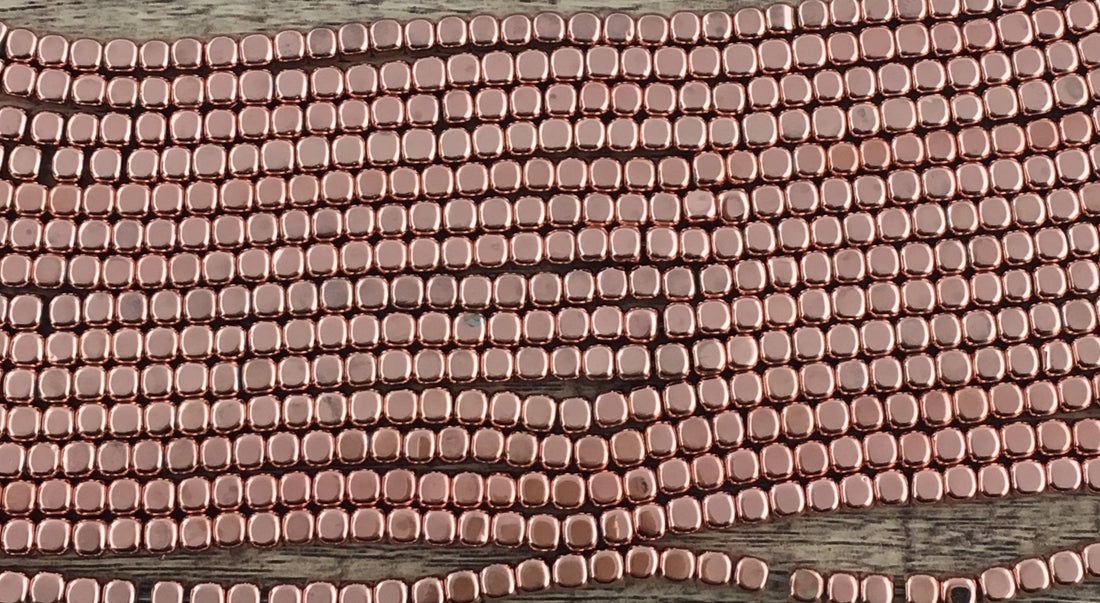 Rose Gold Square Hematite Bead | Bellaire Wholesale