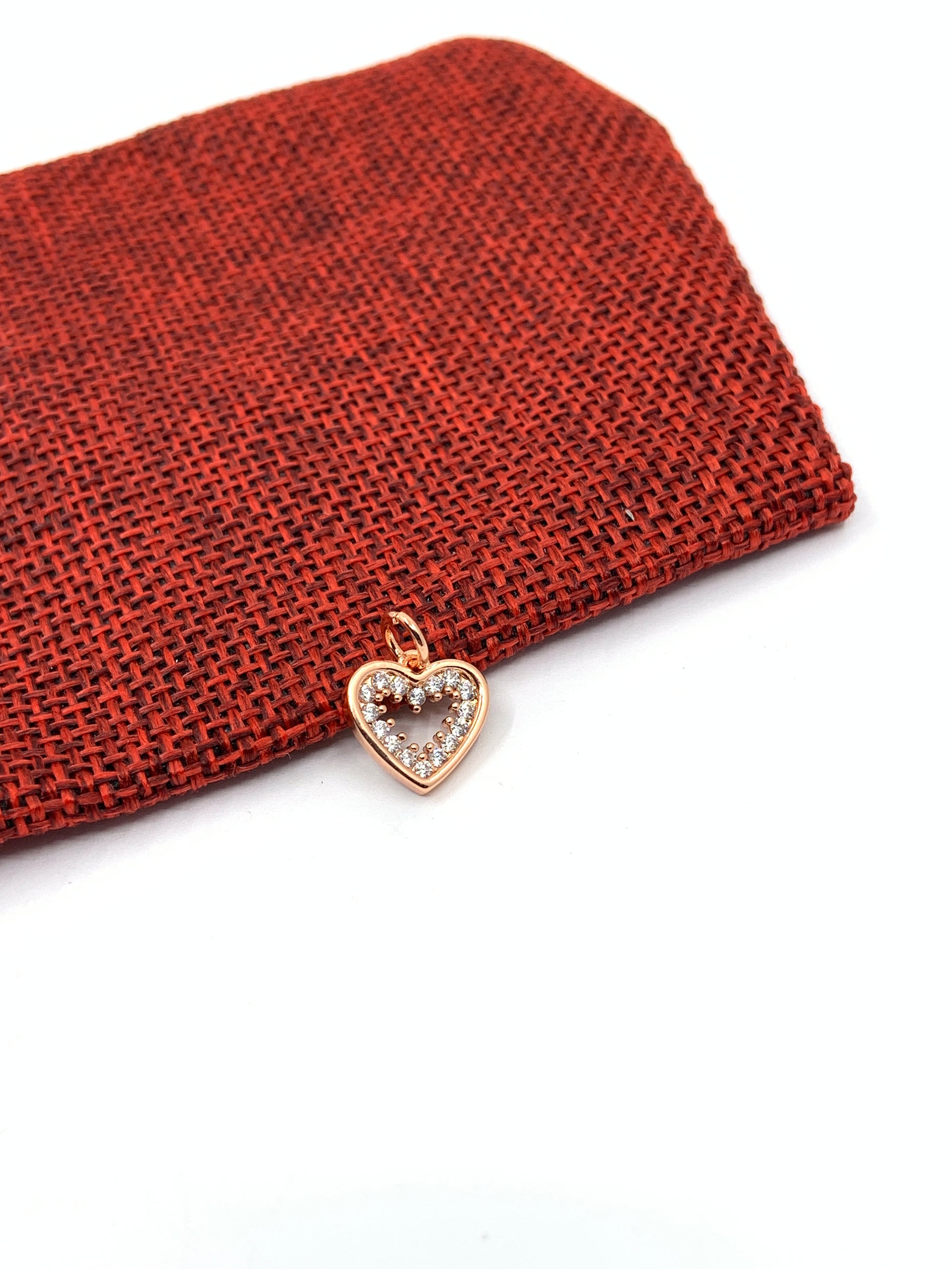 Rose gold heart charm pendant