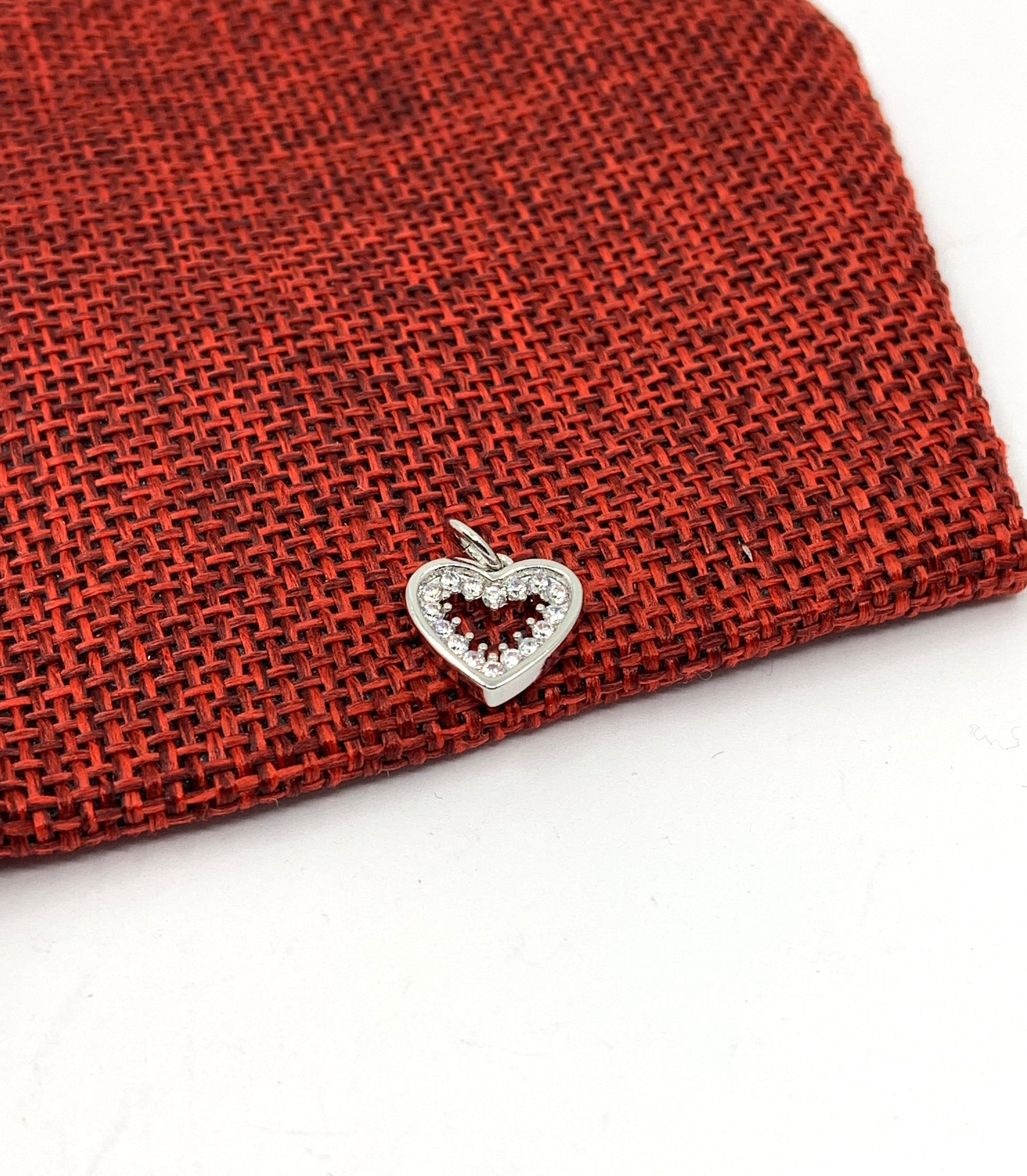 Silver heart charm pendant