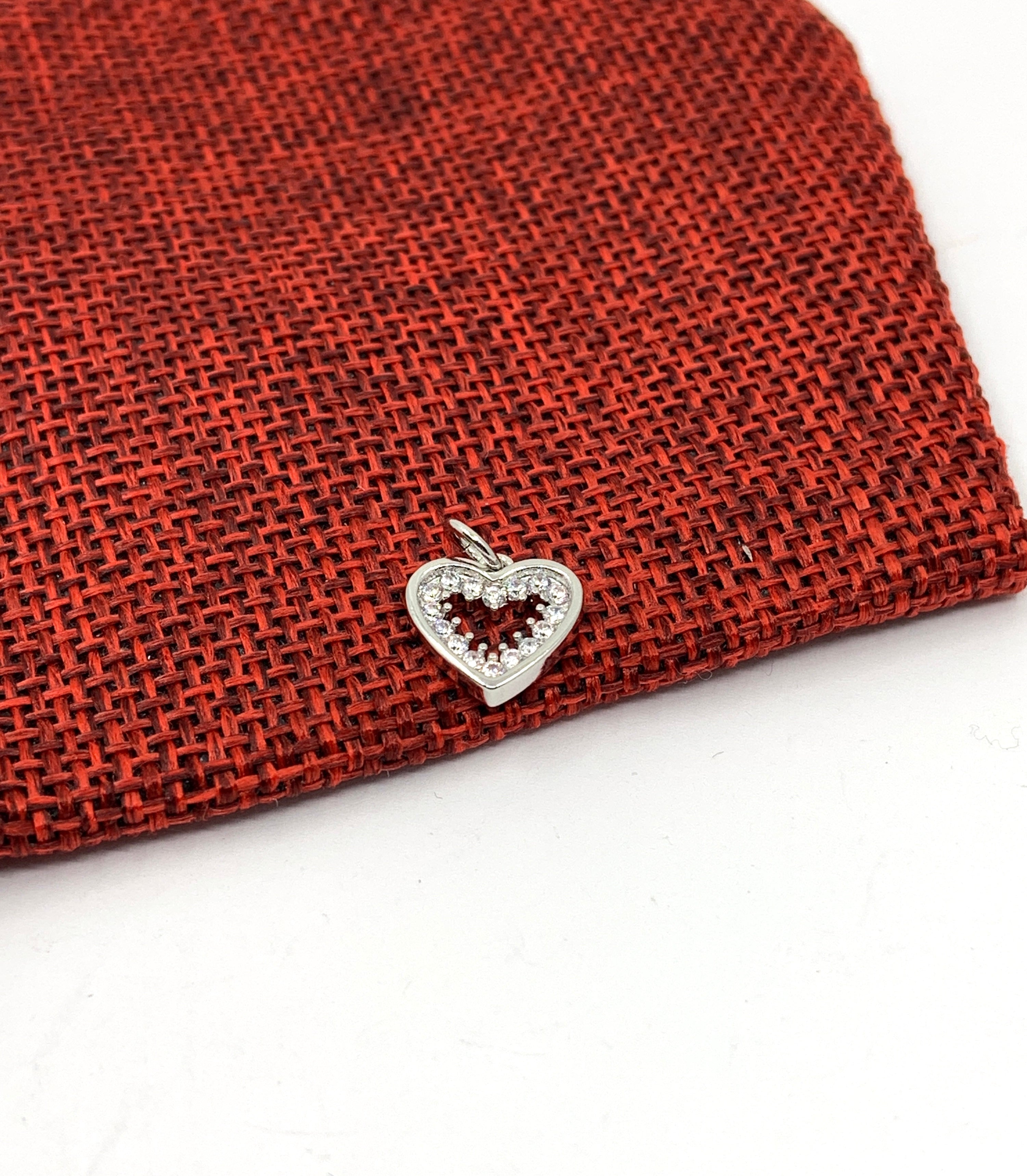 Silver heart charm pendant