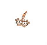 Crown CZ Charm 18k Rose Gold Plated