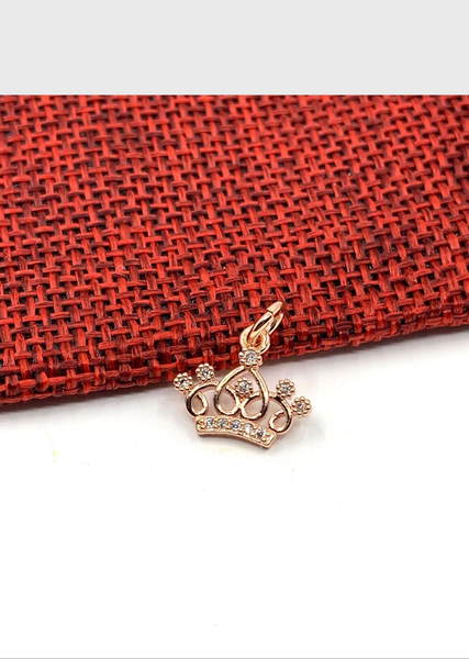 Crown CZ Charm 18k Rose Gold Plated