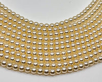 Ivory Shell Pearls, 4mm, 6mm, 8mm 10mm 12mm