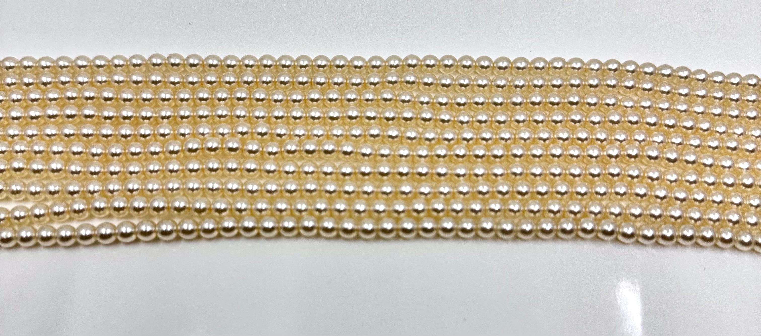 Ivory Shell Pearls, 4mm, 6mm, 8mm 10mm 12mm
