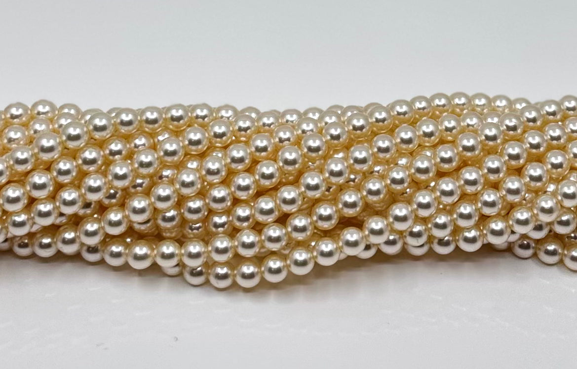 Ivory Shell Pearls, 4mm, 6mm, 8mm 10mm 12mm