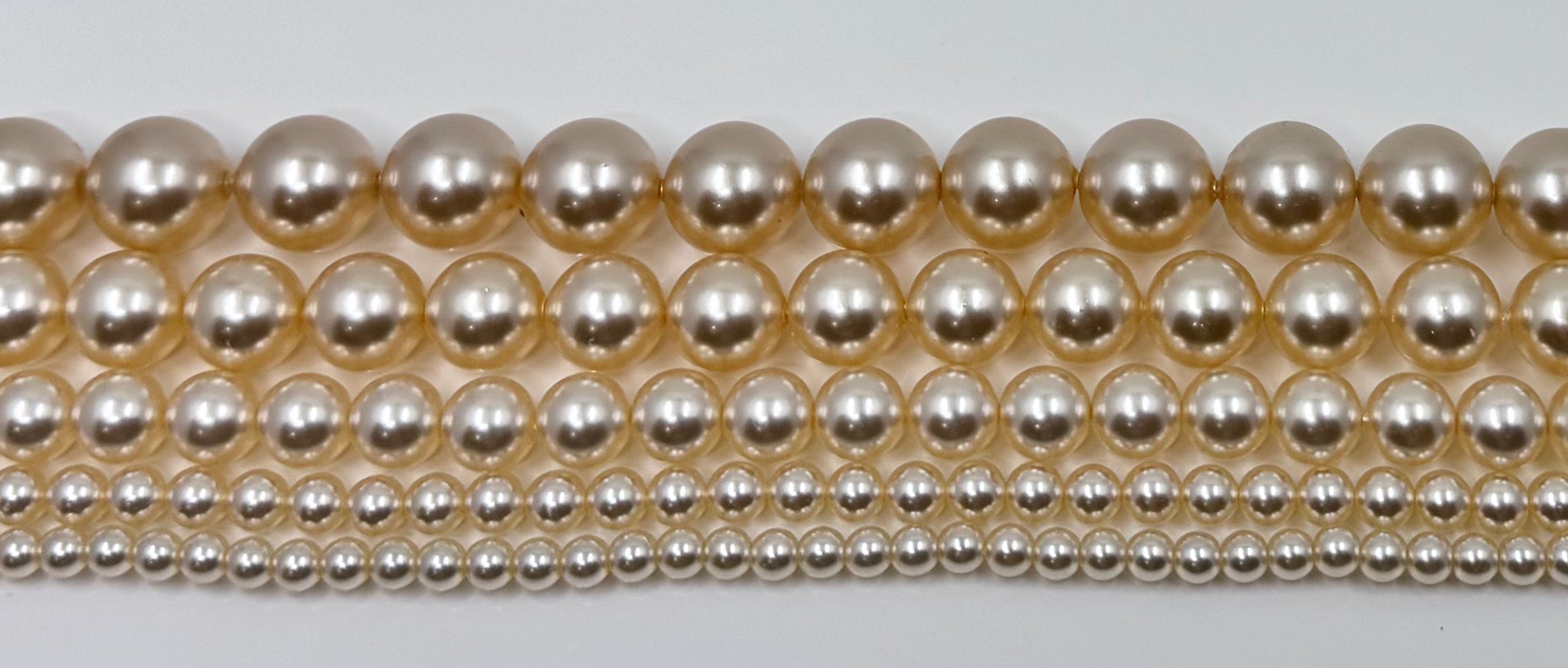 Ivory Shell Pearls, 4mm, 6mm, 8mm 10mm 12mm