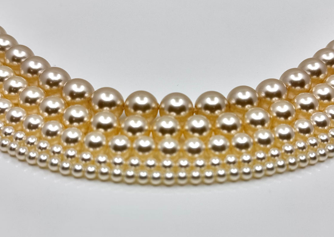 Ivory Shell Pearls, 4mm, 6mm, 8mm 10mm 12mm