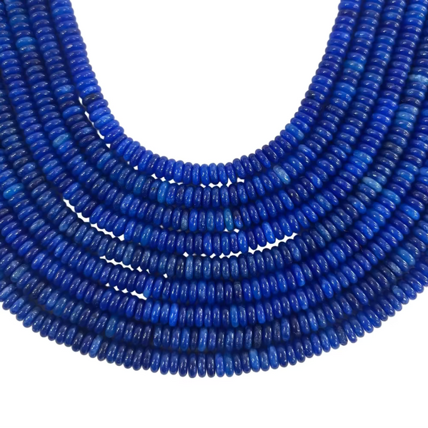 6mm x 2mm Donut Disc Shape Bead Cobalt Blue Jade