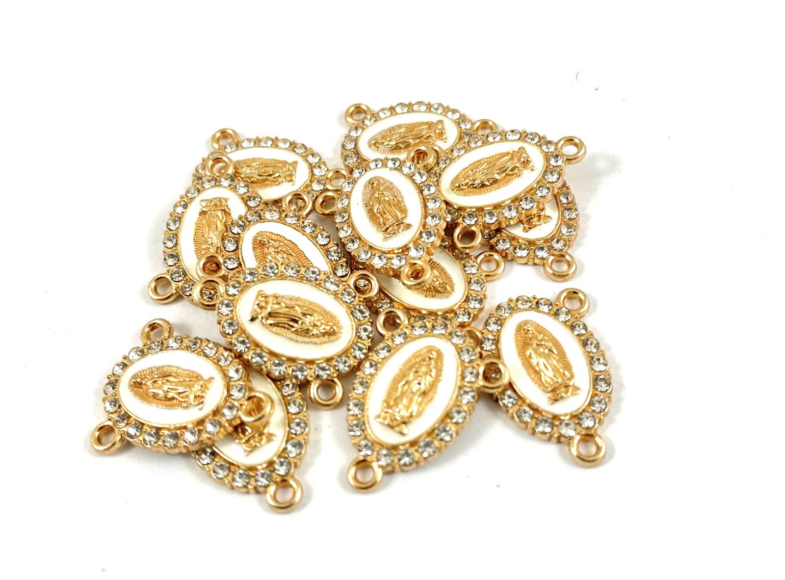 Miraculous Mary Rosary Connector, White