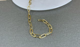 Gold plated brass paperclip chain