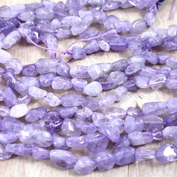 Lavender Amethyst & Lemon Quartz Nugget Beads 5 x 8 mm