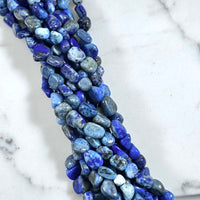 Lapis Lazuli & Moonstone Nugget Beads 5 x 8 mm