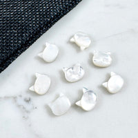 Mother of Pearl Cat Face Bead 2 Pcs