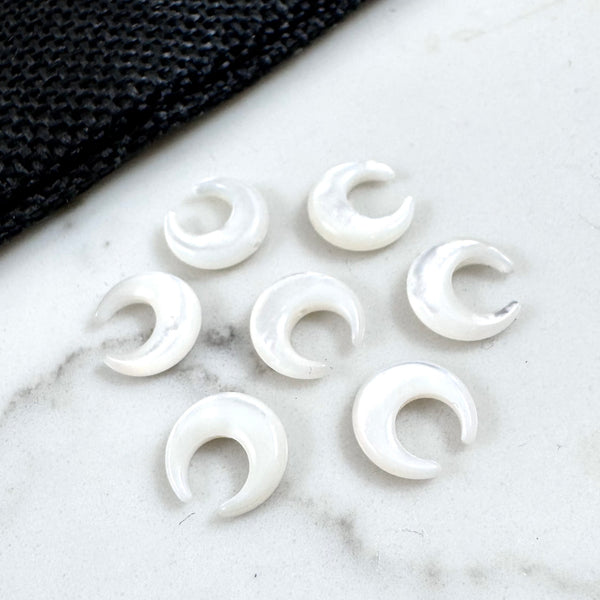 Mother of Pearl Moon Bead 2Pcs