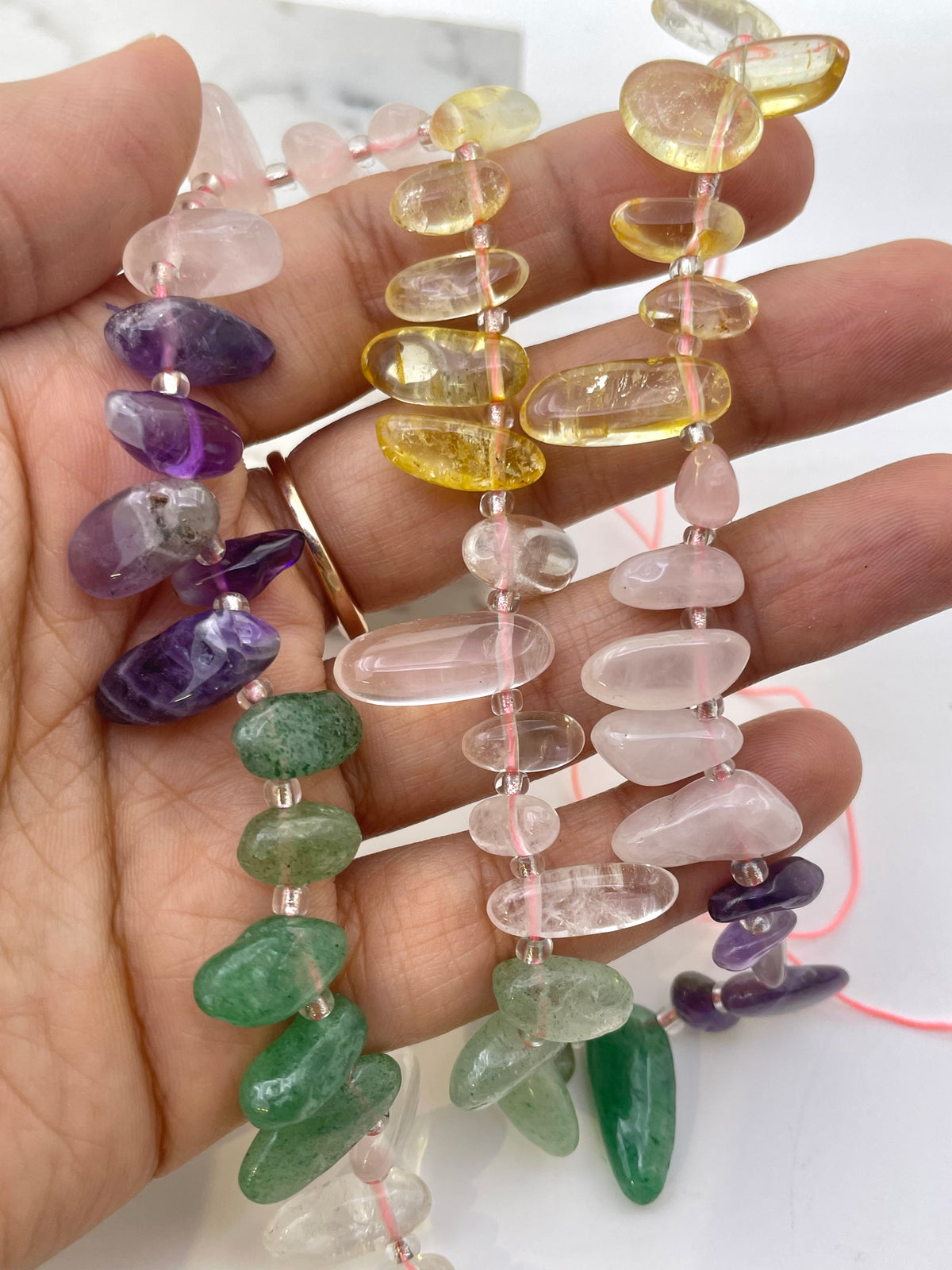 Raw tooth mix quartz beads