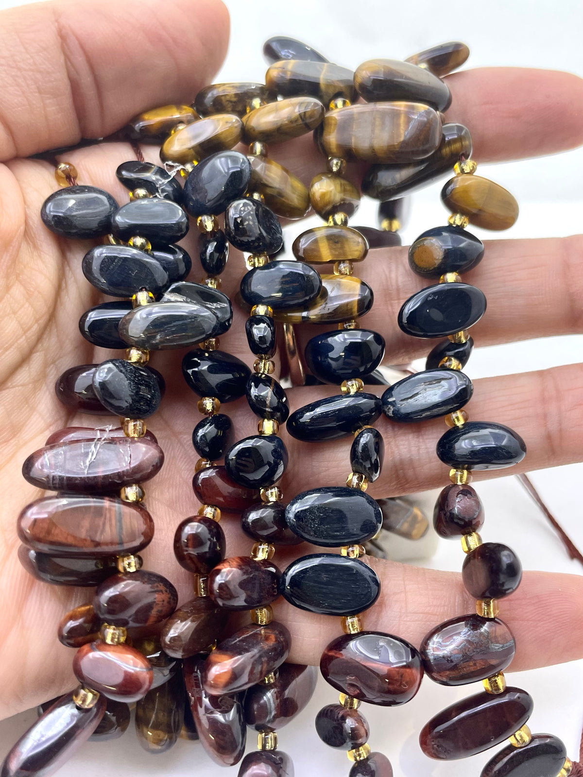 Raw tooth mix tiger eye beads