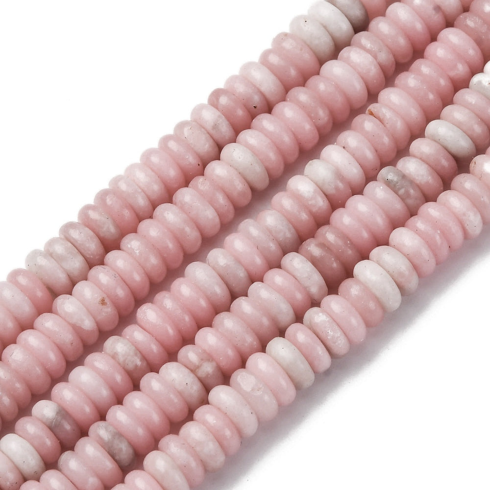 Pink Opal Rondelle Beads 6mm x 2mm Disc