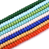 Rondelle Opaque Solid Color Glass Beads Strands