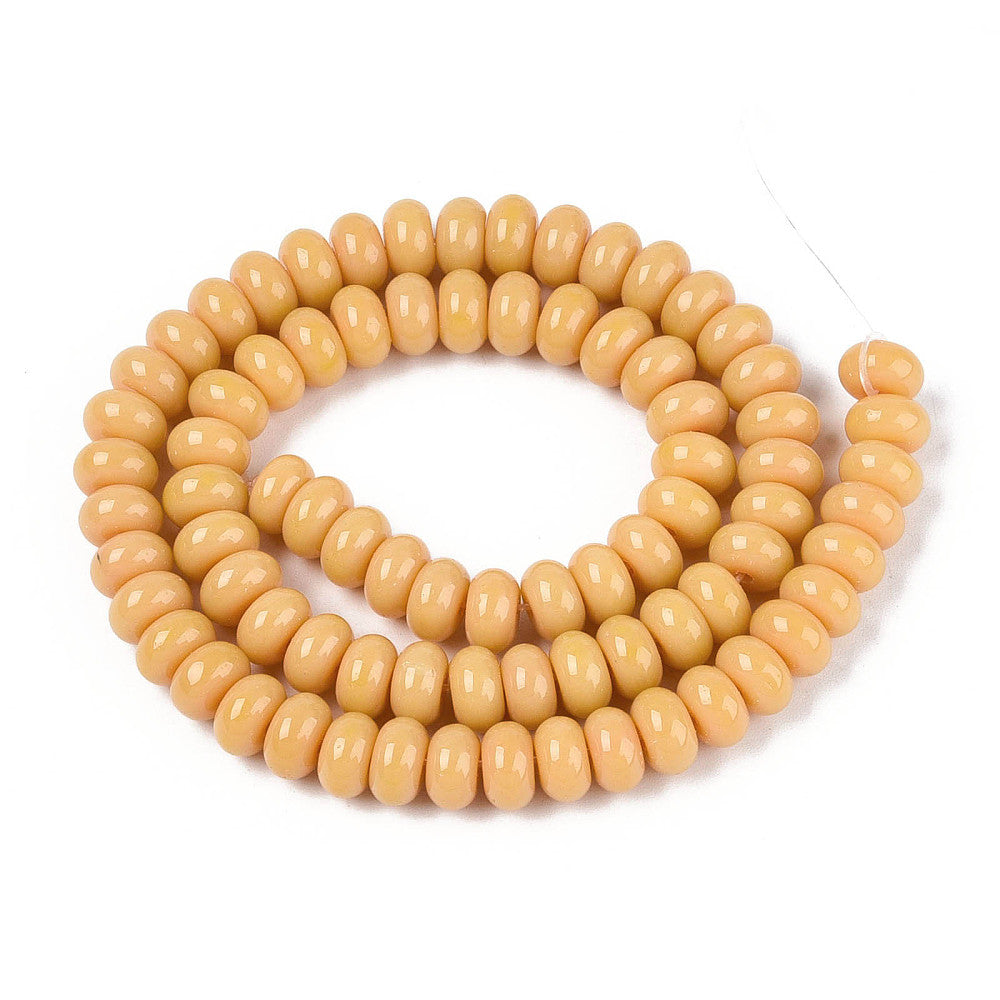 Rondelle Opaque Solid Color Glass Beads Strands