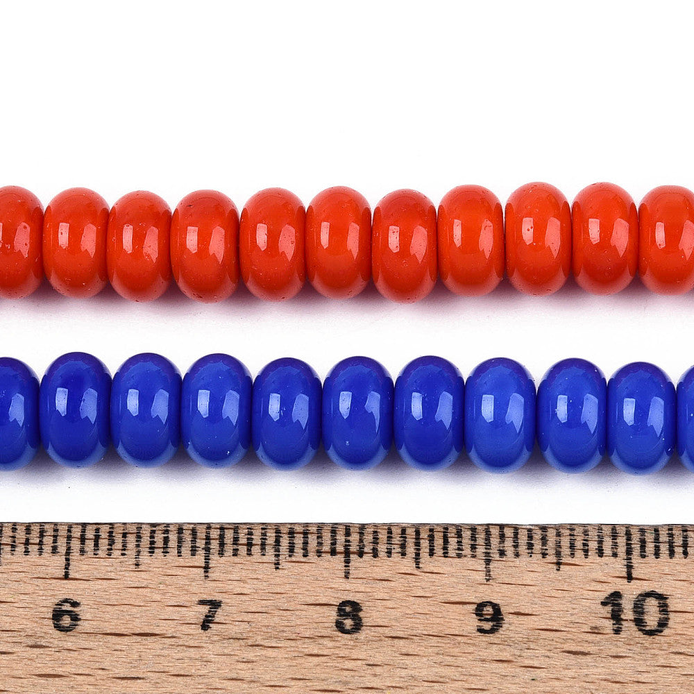 Rondelle Opaque Solid Color Glass Beads Strands