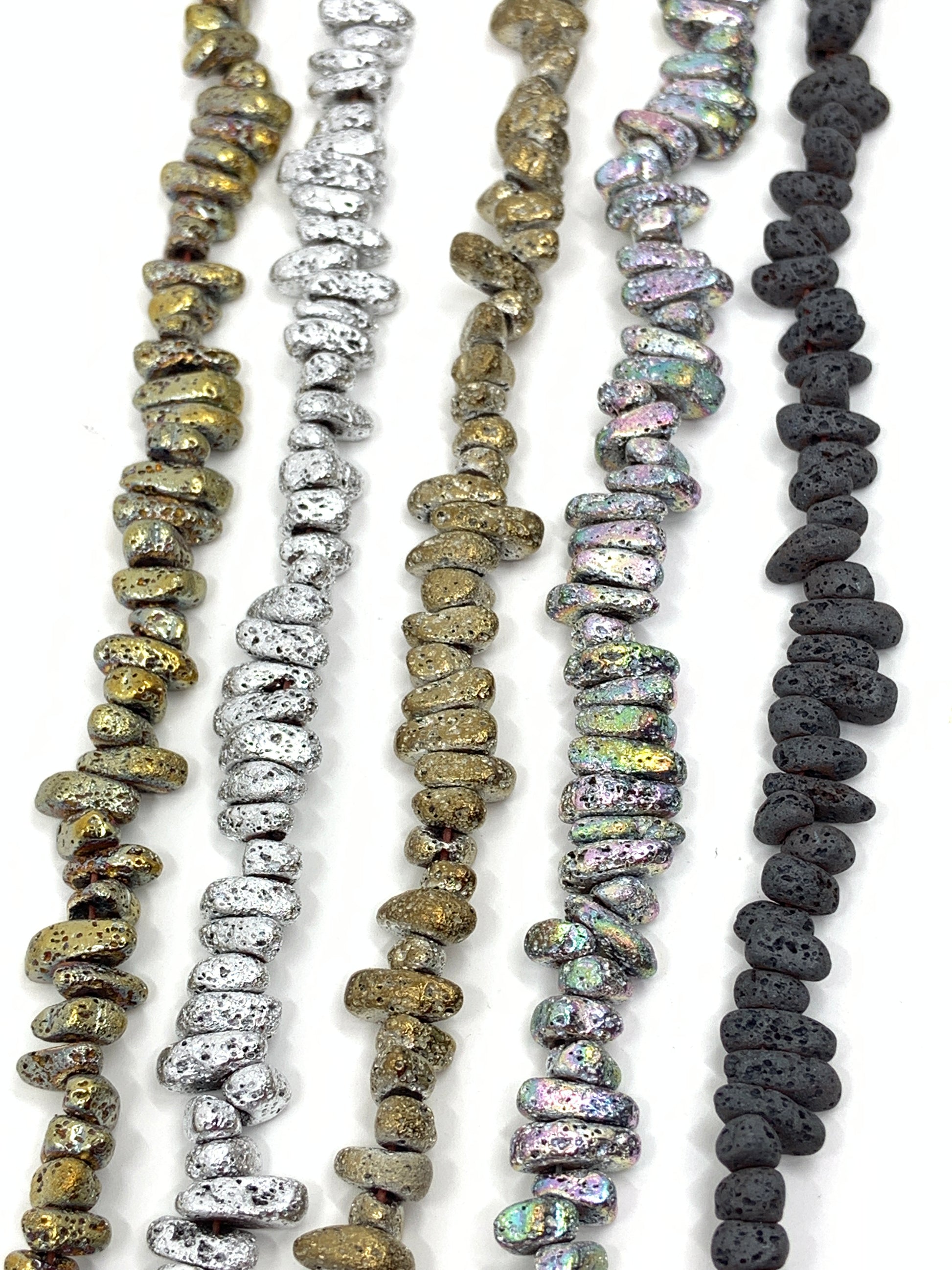 5 colors of Lava Chips Beads