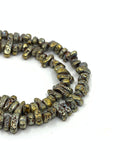 Lava tumbled beads in gold color