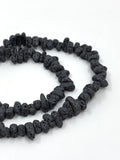 Black lava chips beads