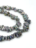 Silver AB lava chips beads