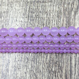 4mm 6mm 8mm and 10mm light lavender jade beads